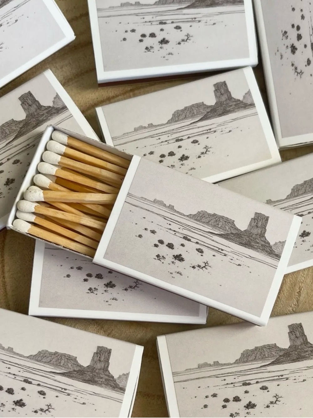 Desert Landscape Matchbox Art – White
New in Box